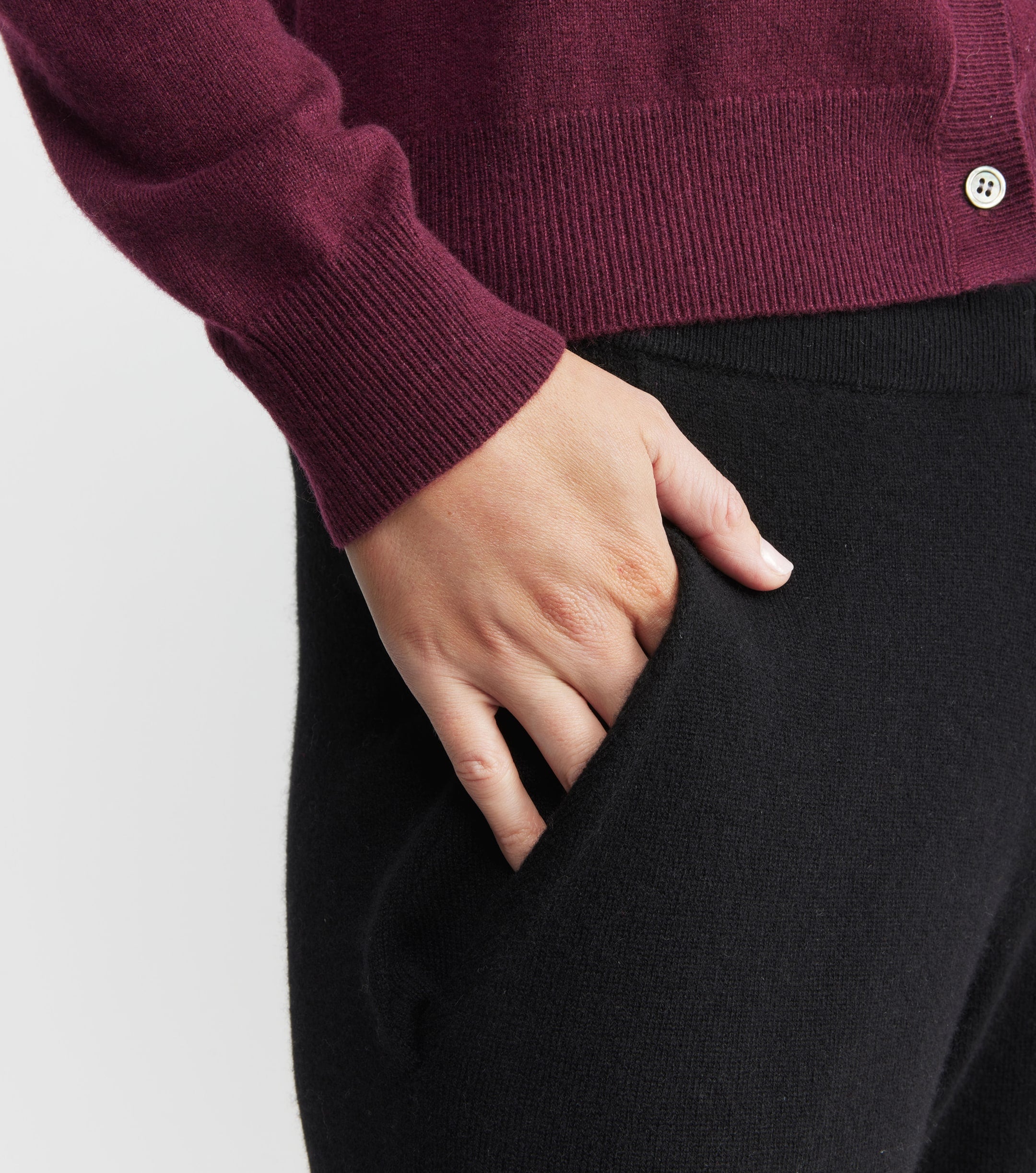 Cashmere Bias Trouser - Black