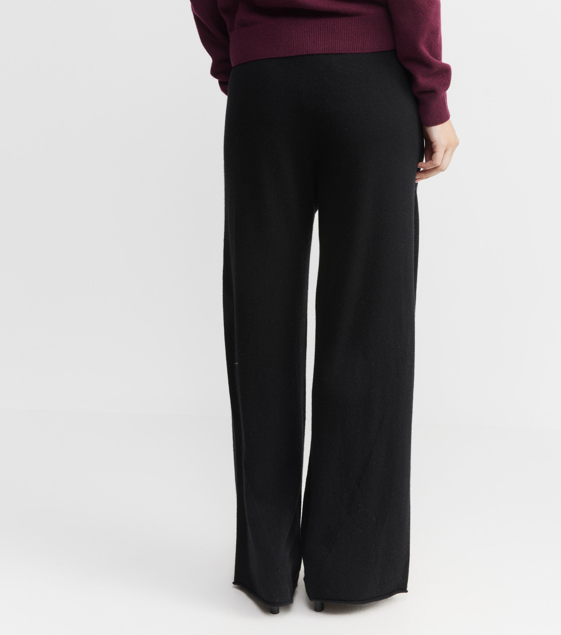 Cashmere Bias Trouser - Black