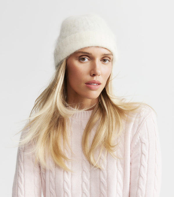 Brushed Cashmere Beanie - Cream