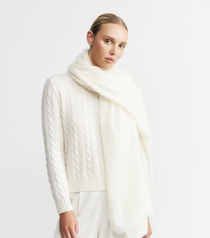 Brushed Cashmere Wrap - Cream