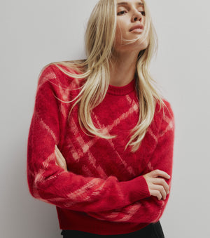 Brushed Cashmere Crew Sweater - Argyle