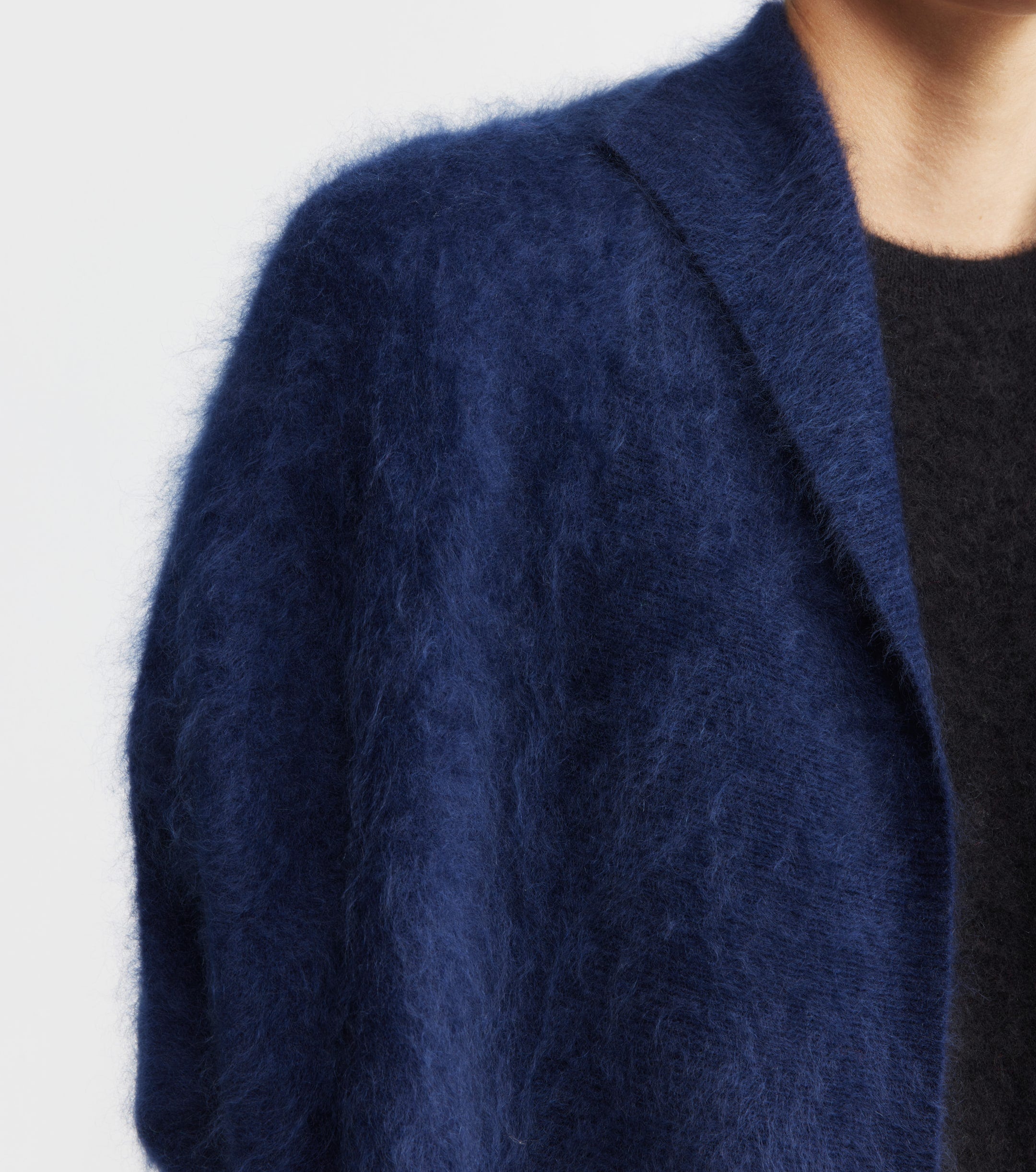 Brushed Cashmere Coatigan - Navy