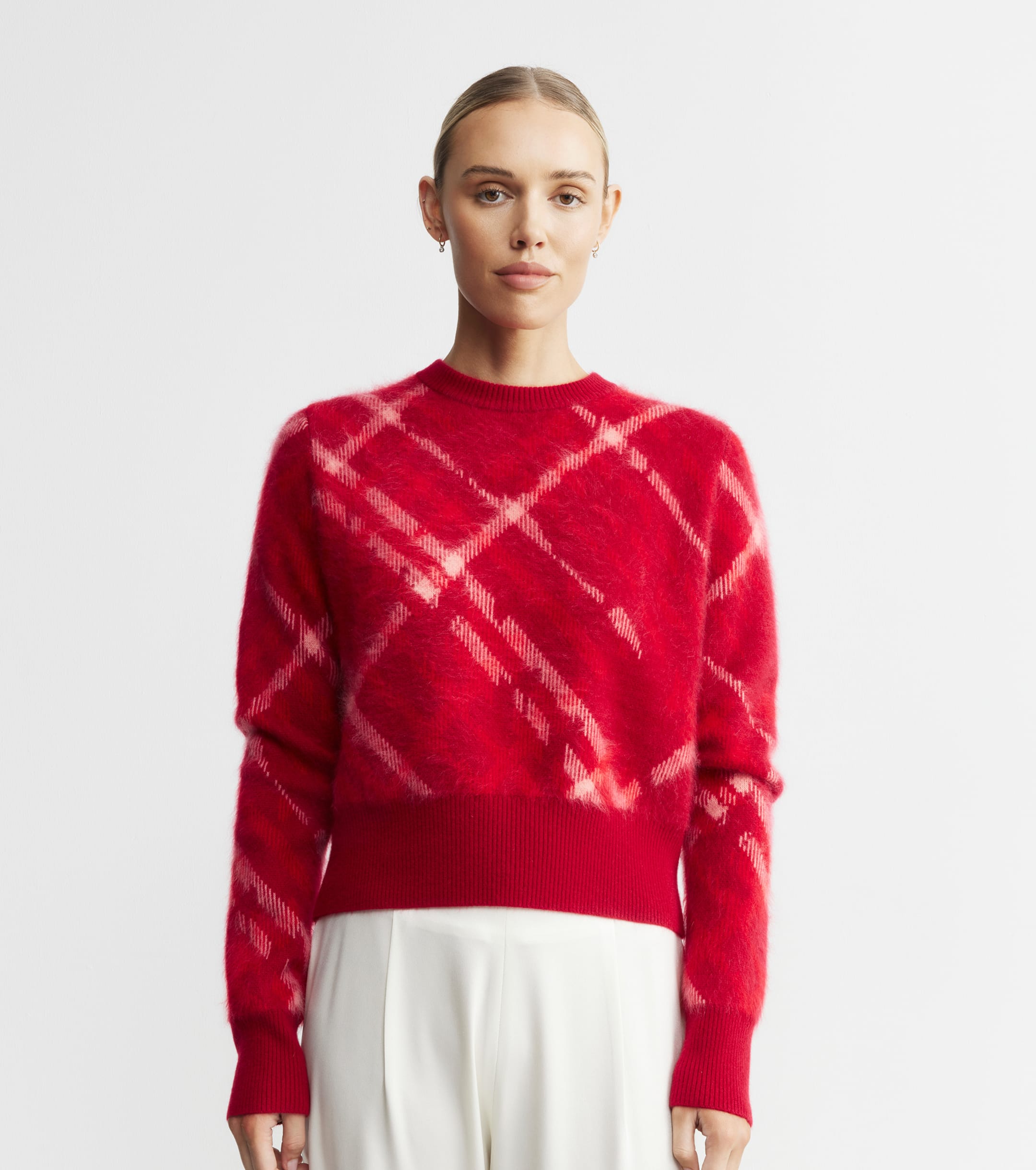Brushed Cashmere Crew Sweater - Argyle