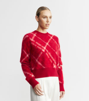 Brushed Cashmere Crew Sweater - Argyle