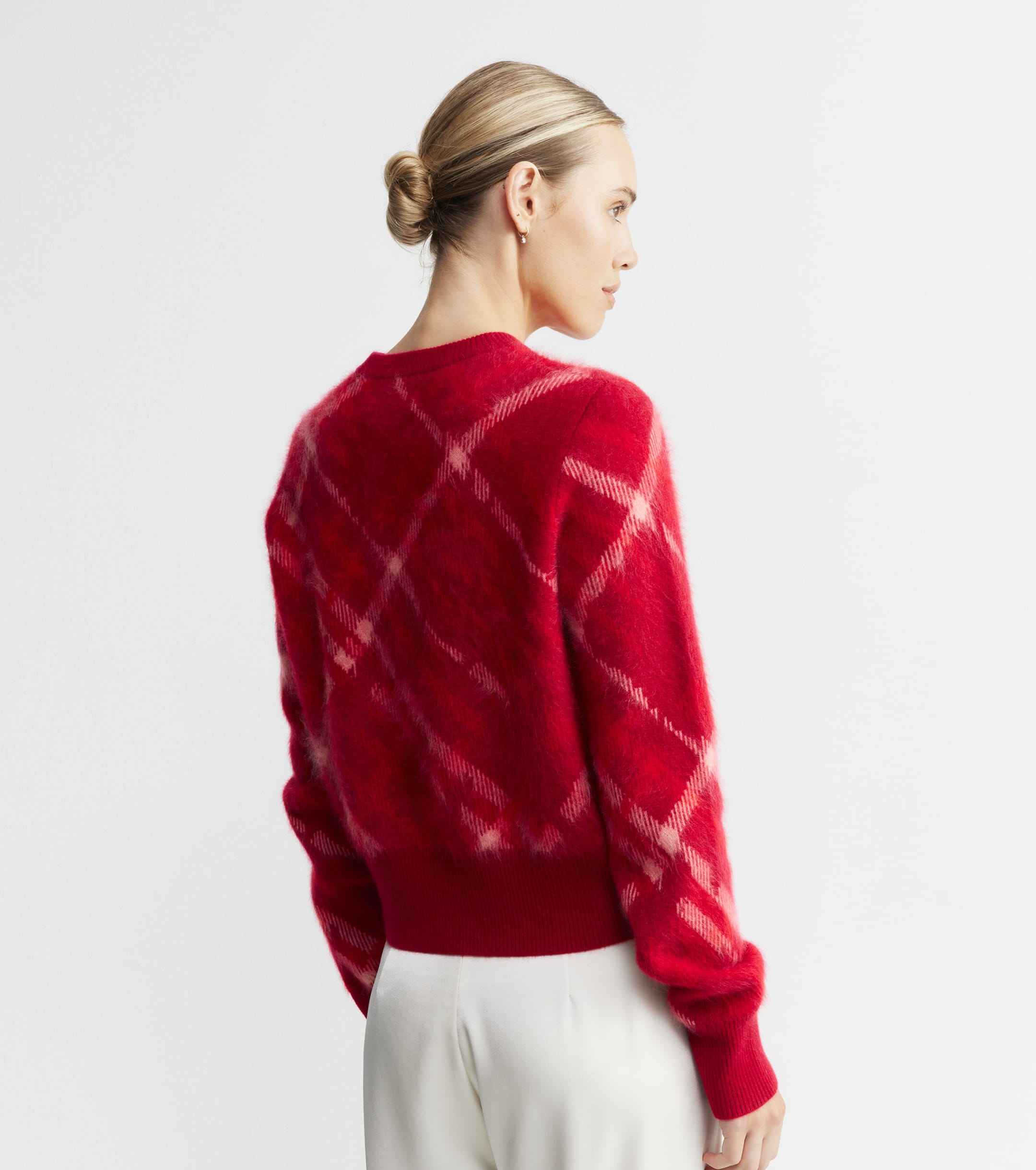 Brushed Cashmere Crew Sweater - Argyle