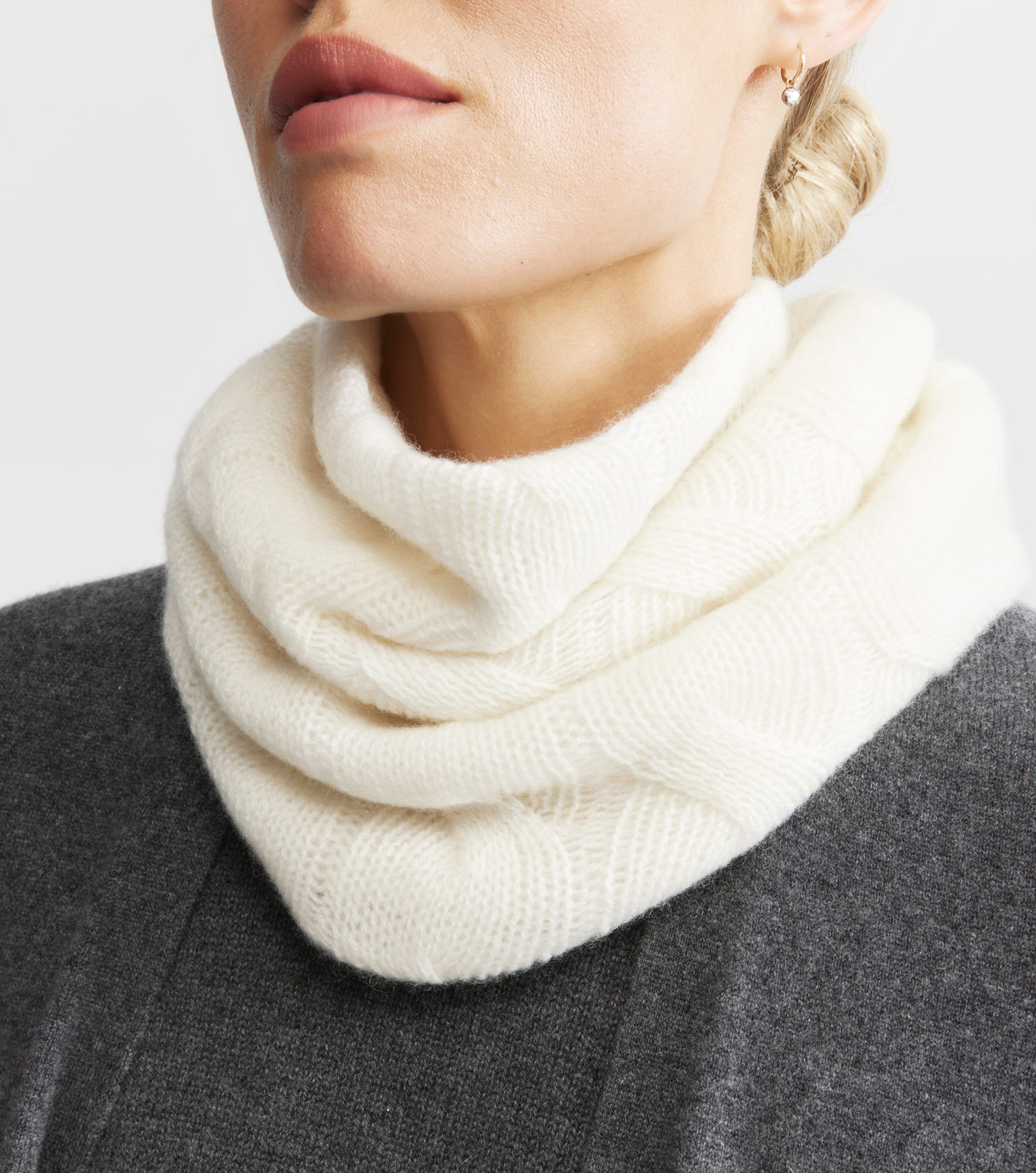 Cashmere Cable Snood - Cream