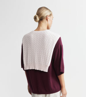 Cashmere Cable Sweater Scarf - Powder Pink