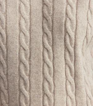 Cashmere Cable Crew Sweater - Birch