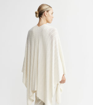 Cashmere Cable Cape - Cream