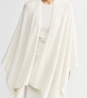 Cashmere Cable Cape - Cream