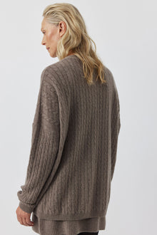  Relaxed Cashmere Cable Cardigan - Walnut