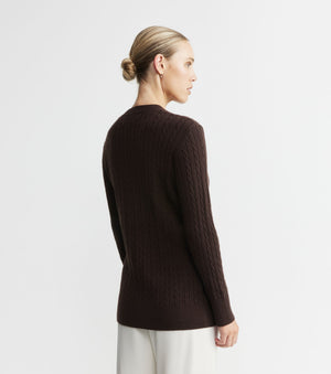 Cashmere Cable Longline Jacket - Cacao