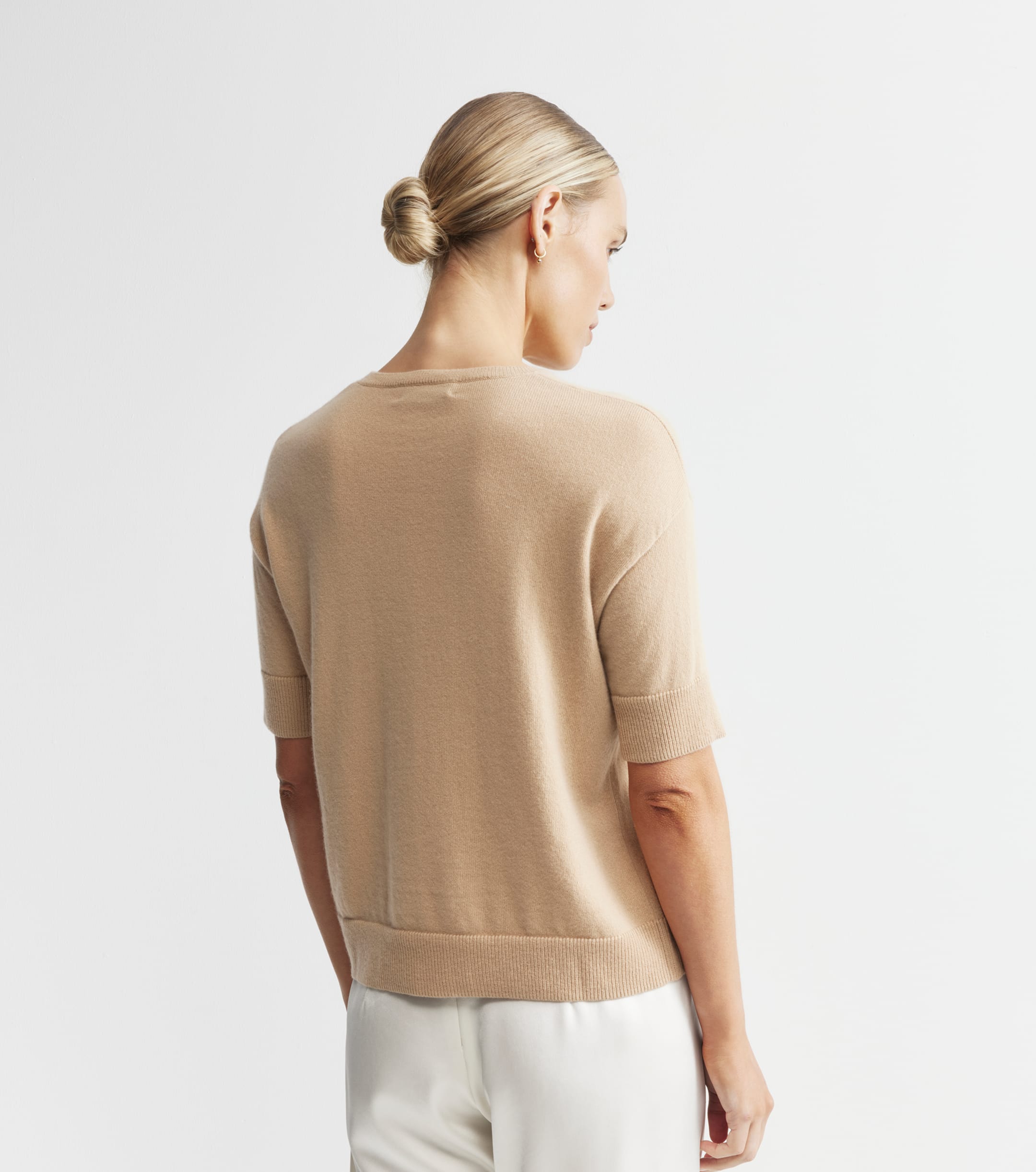 Essential Cashmere Crew Tee - Camel