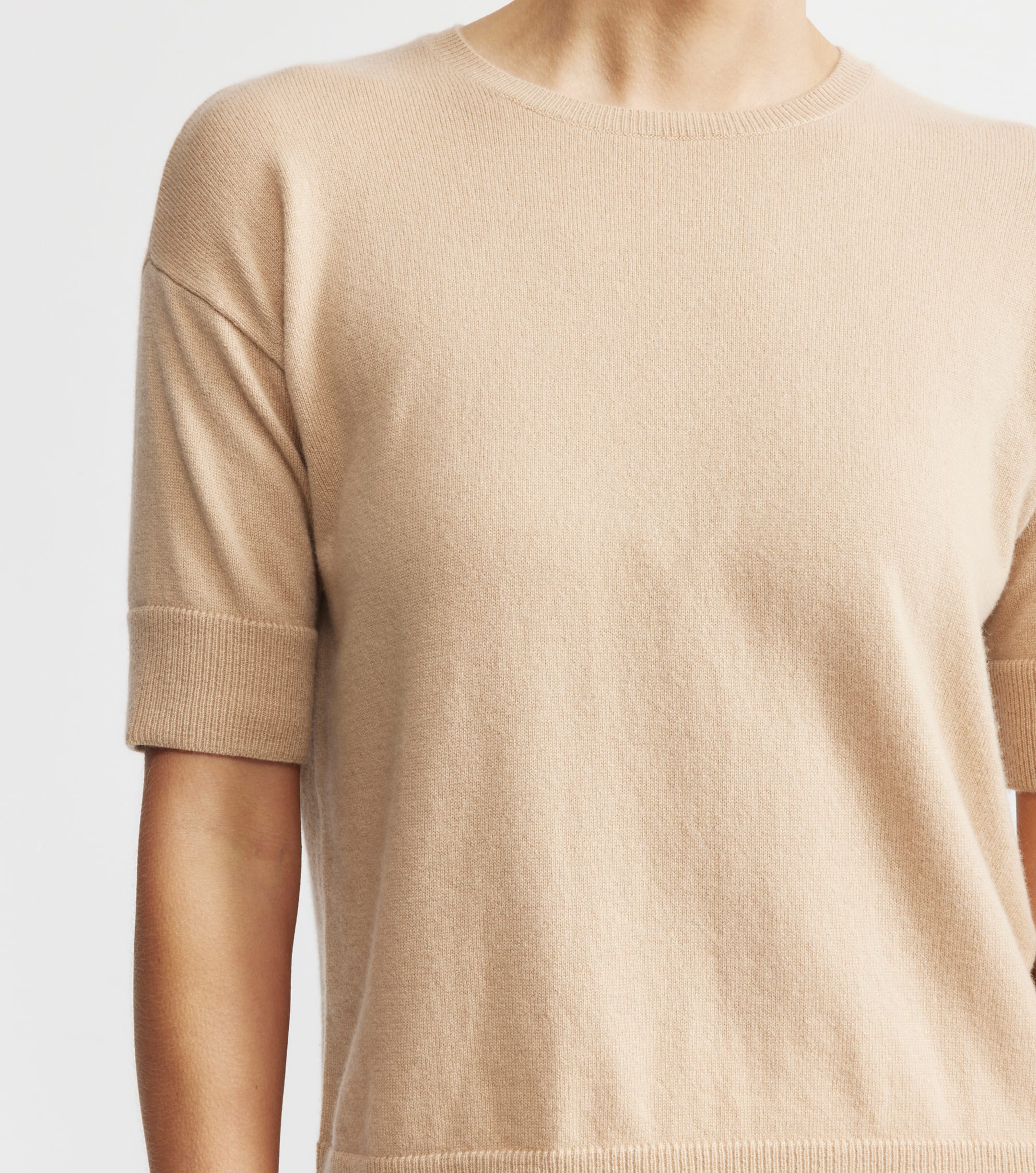 Essential Cashmere Crew Tee - Camel