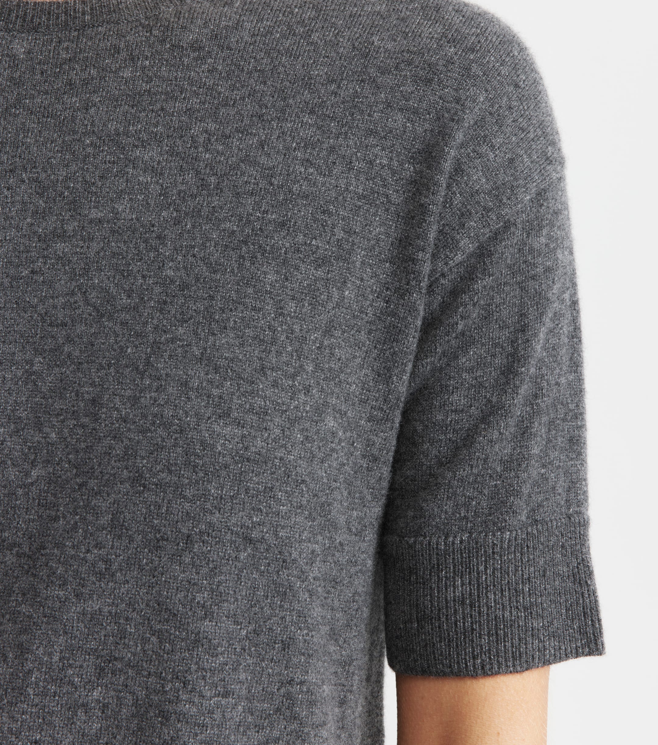 Essential Cashmere Crew Tee - Graphite