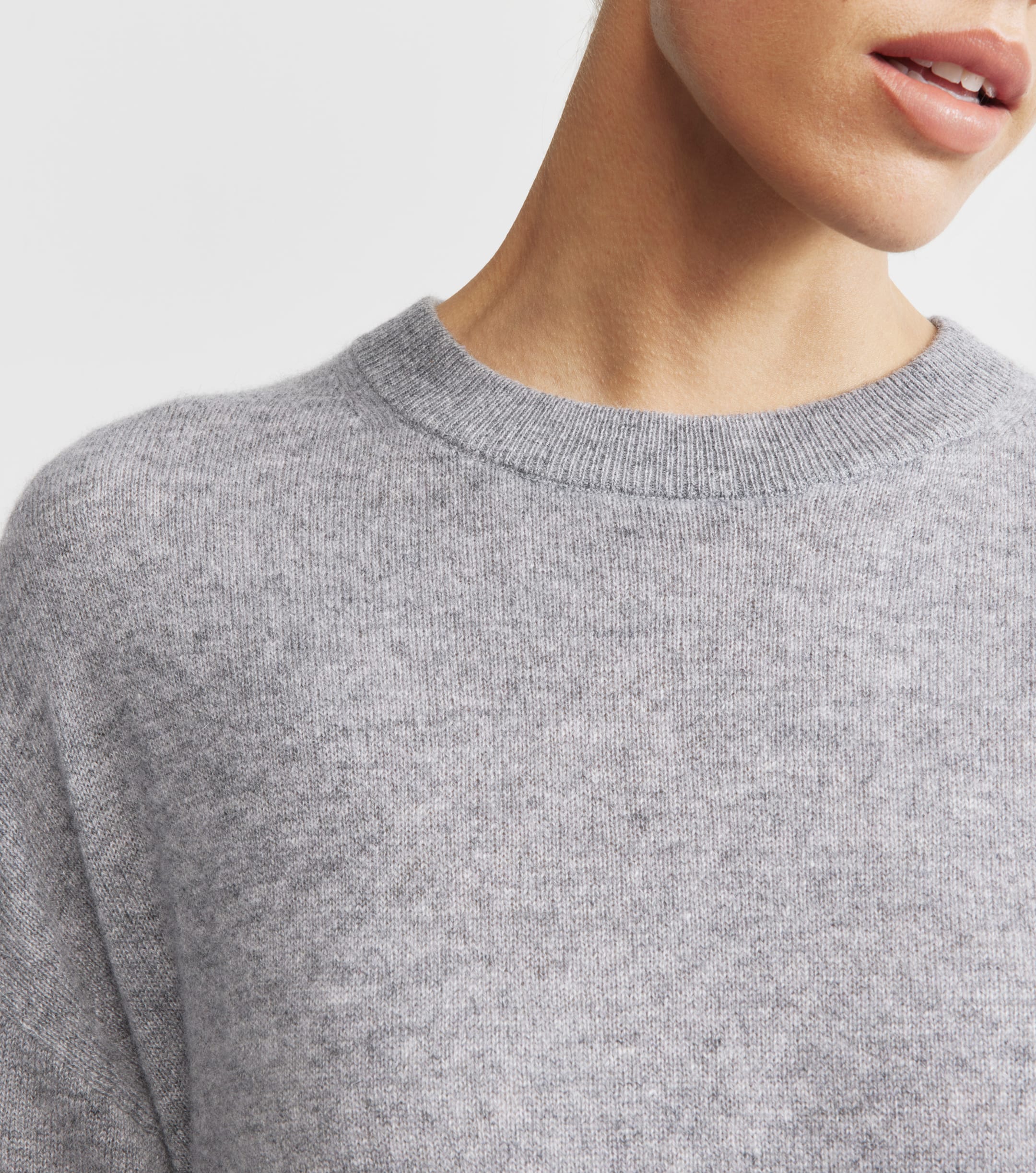 Cashmere Featherweight Oversize Tee - Dark Grey Melange
