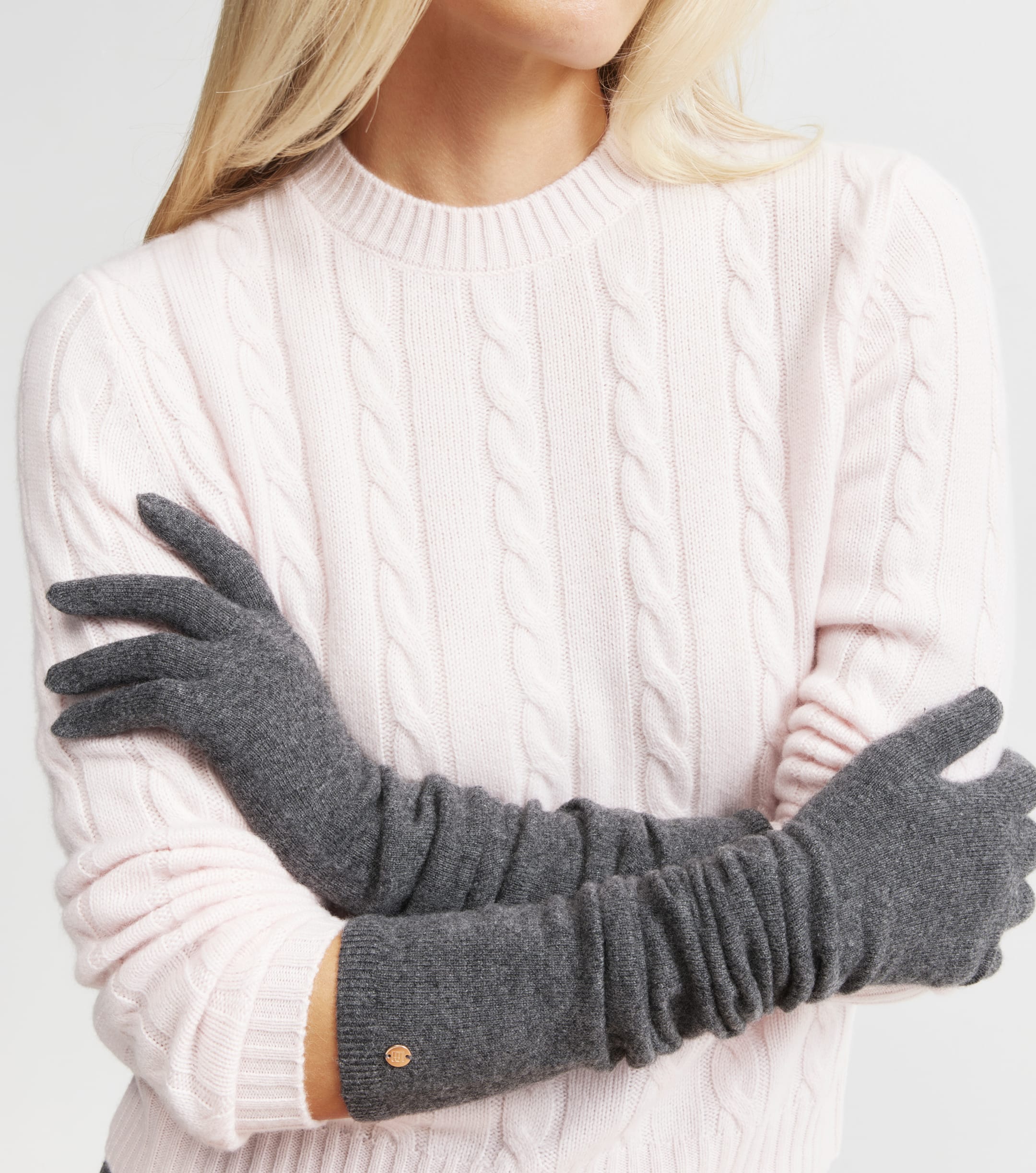 Cashmere Long Gloves - Graphite