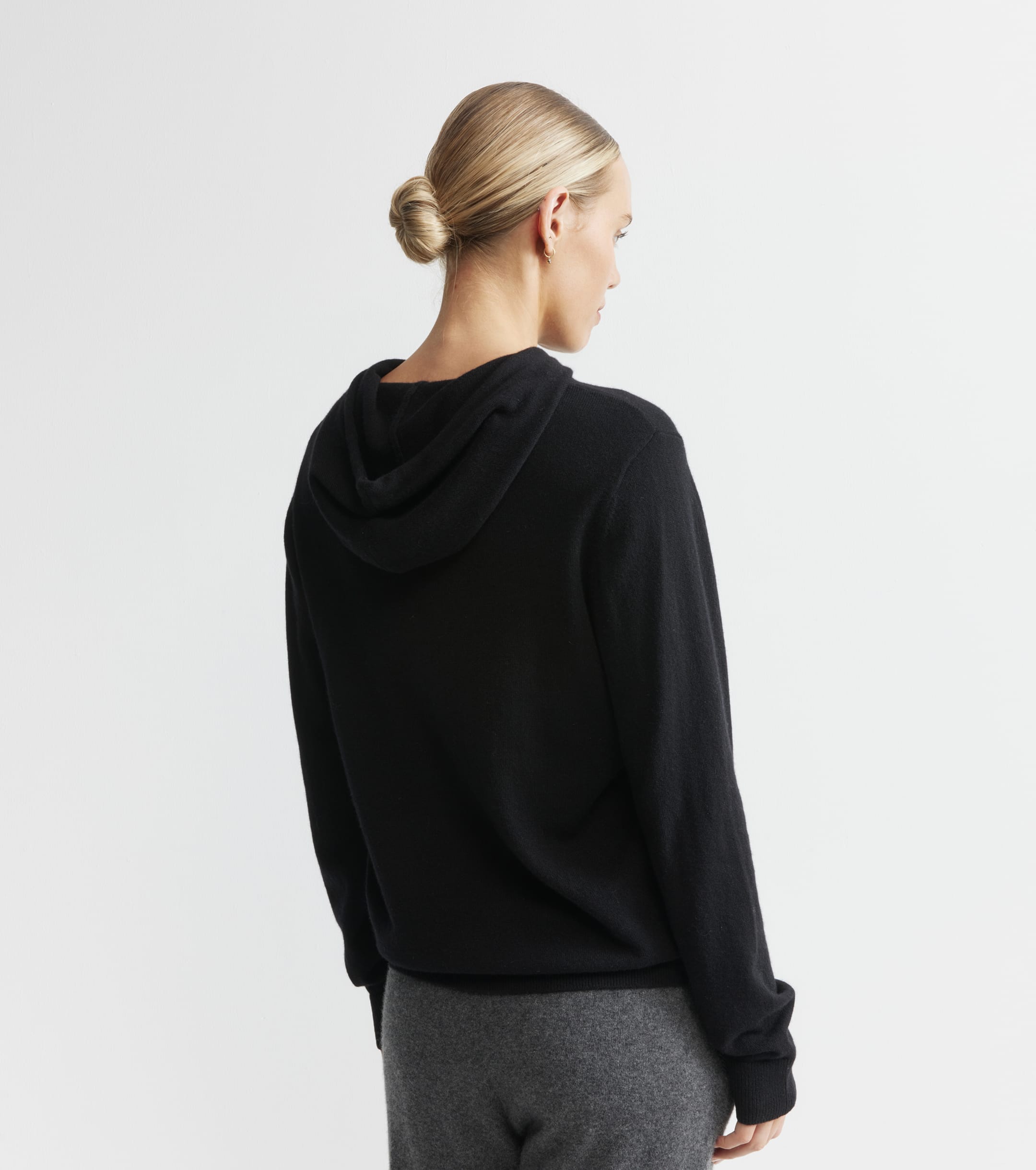 Unisex Cashmere Hoodie - Black