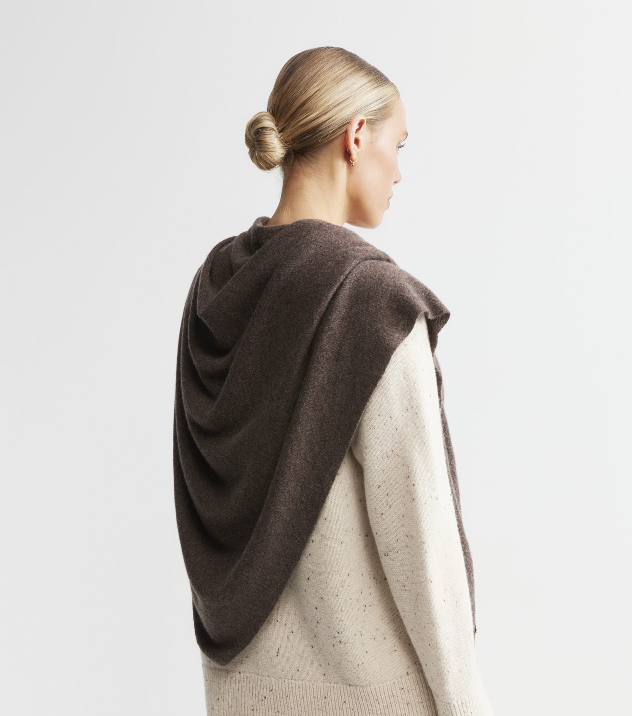 Cashmere Triangle Scarf - Brown Melange