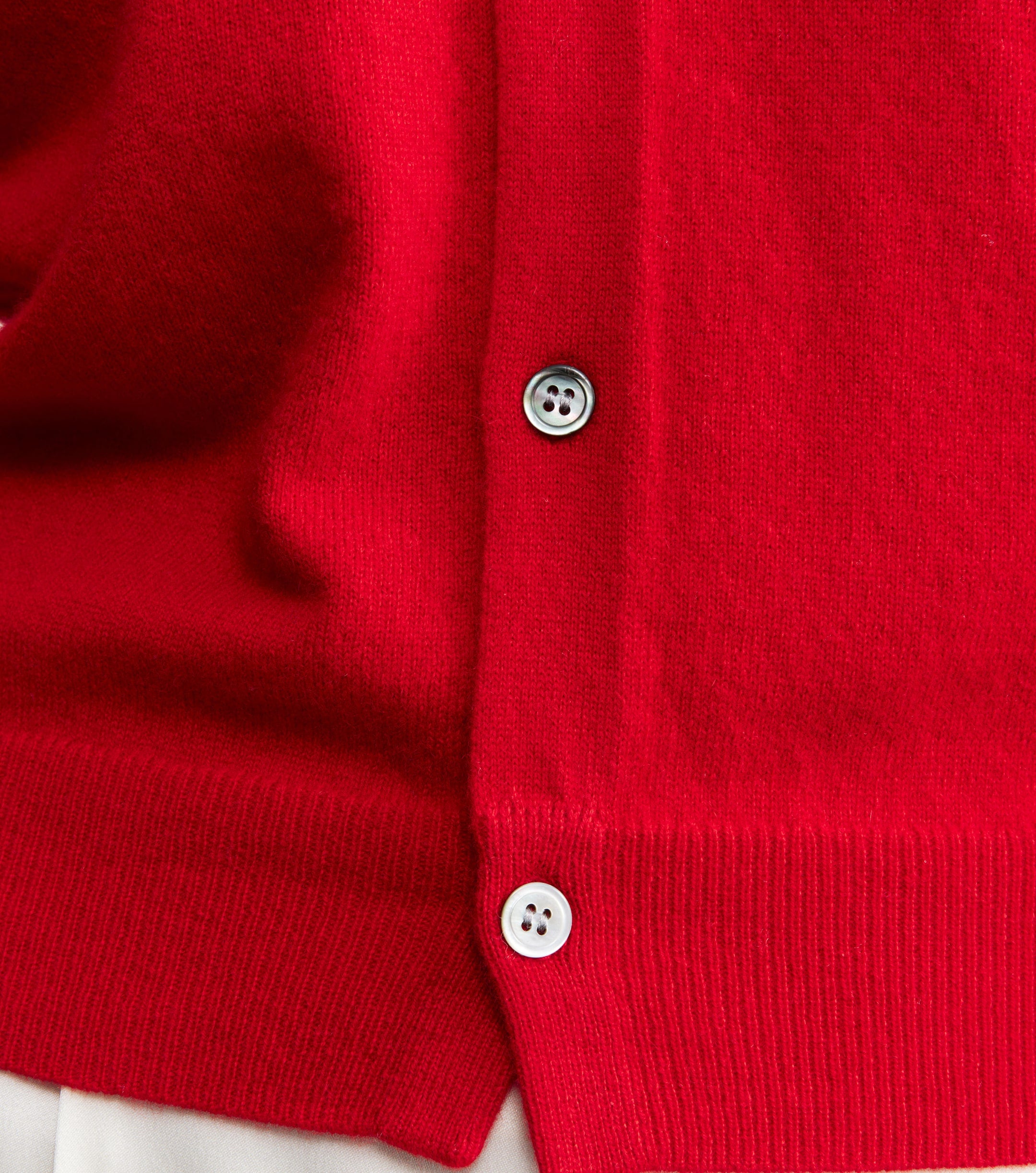 Essential Cashmere Crew Cardigan - Red