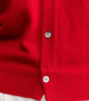 Essential Cashmere Crew Cardigan - Red