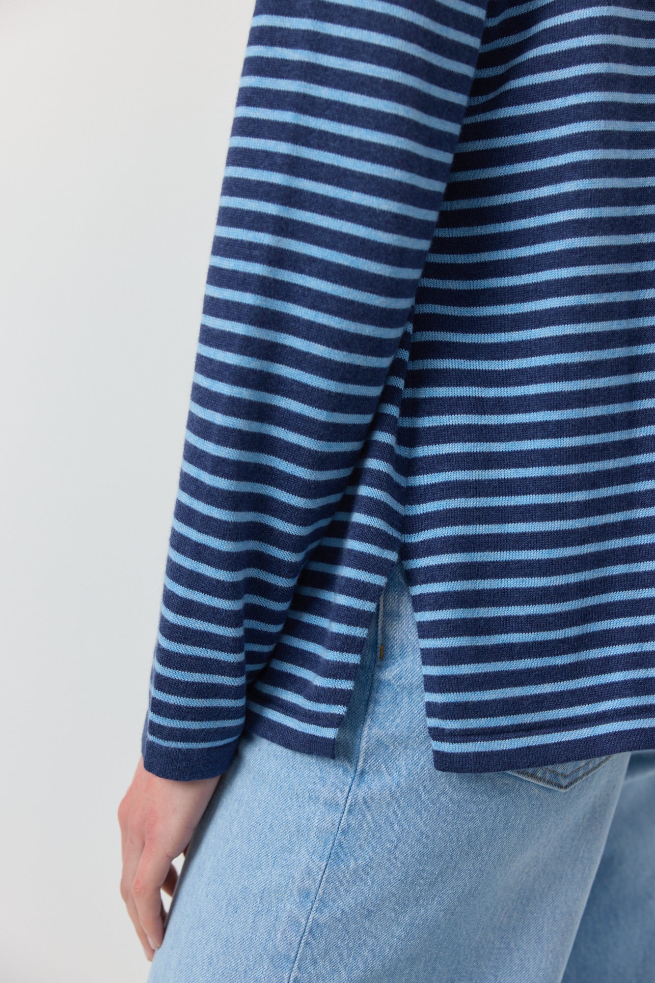 Breton Long Sleeve Tee - Indigo/Ice Blue