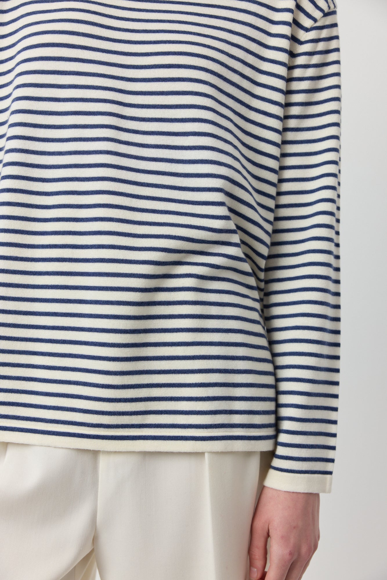 Breton Long Sleeve Tee - White/Indigo