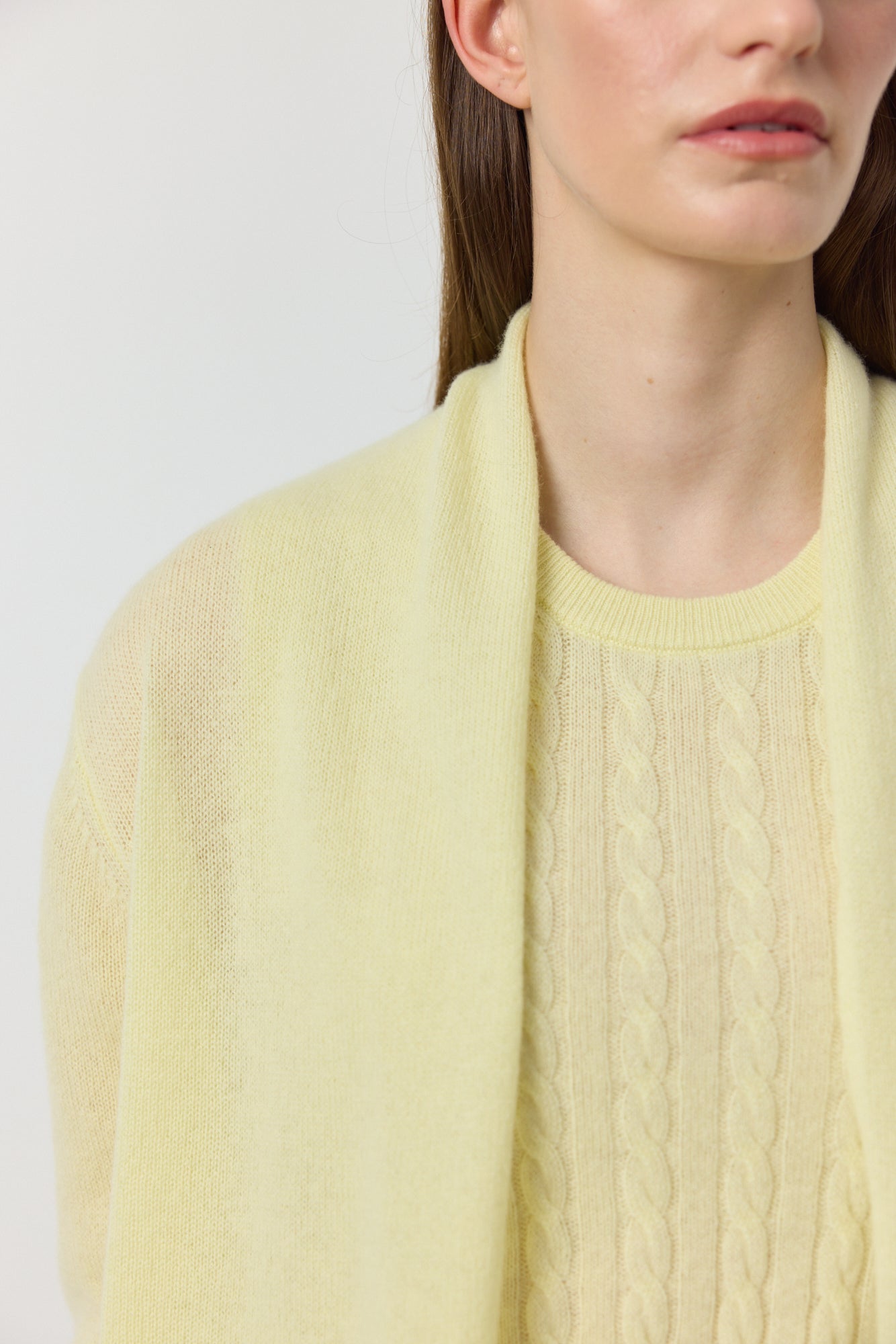 Essential Cashmere Featherweight Cardigan - Lemon