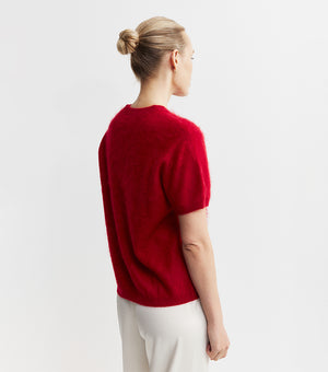 Brushed Cashmere Tee - Red