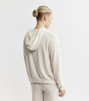 Essential Cashmere Zip Hoodie - Cream