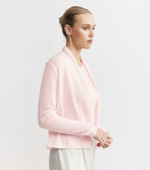 Essential Cashmere Featherweight Cardigan - Powder Pink