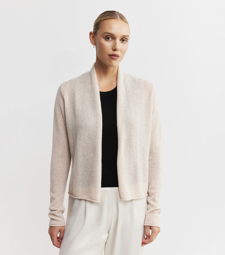 Essential Cashmere Featherweight Cardigan - Sand