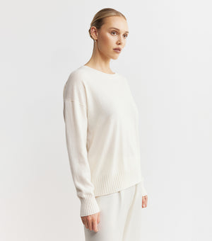 Essential Cashmere Relaxed Crew Neck - Cream