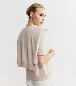 Cashmere Sweater Scarf - Sand