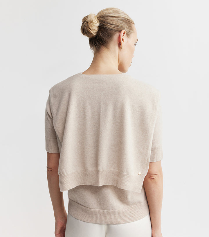 Cashmere Sweater Scarf - Sand