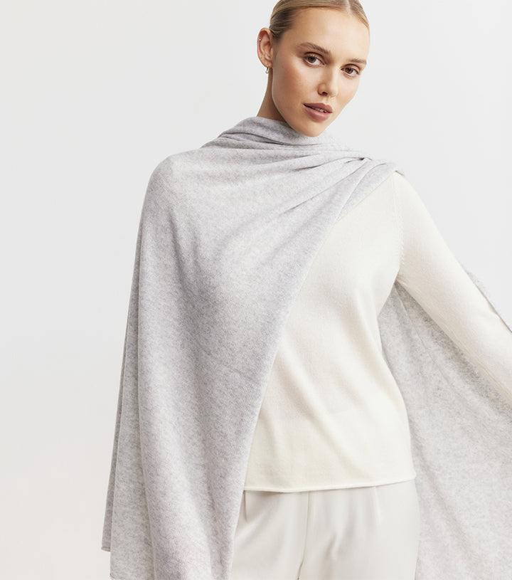 Cashmere Travel Wrap - Grey Melange