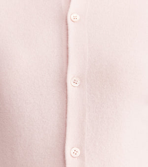Essential Cashmere Crew Cardigan - Powder Pink