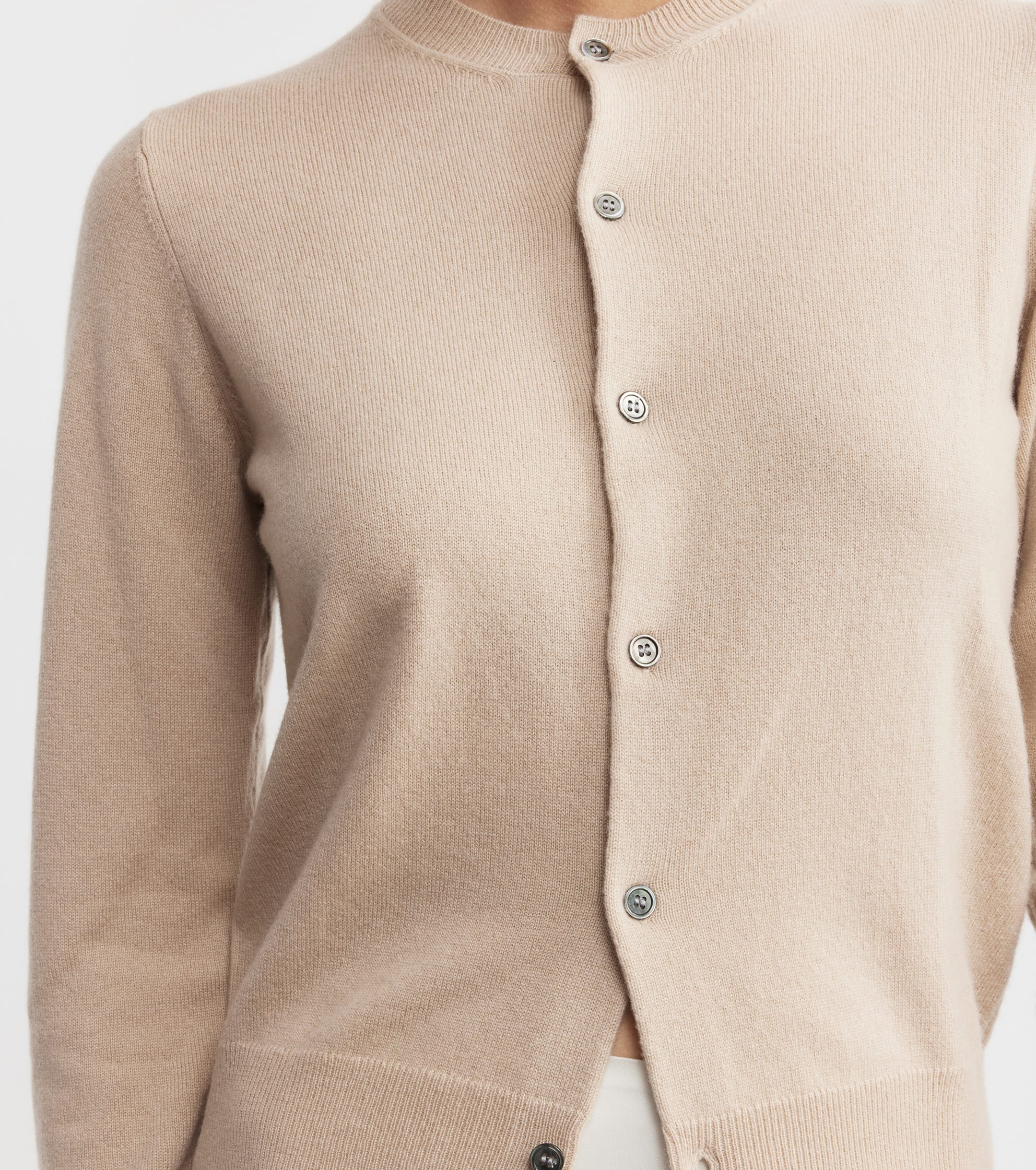 Essential Cashmere Crew Cardigan - Camel