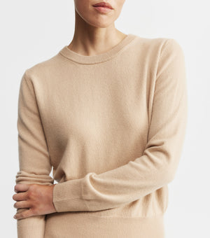 Essential Cashmere Rib Crew Sweater - Camel