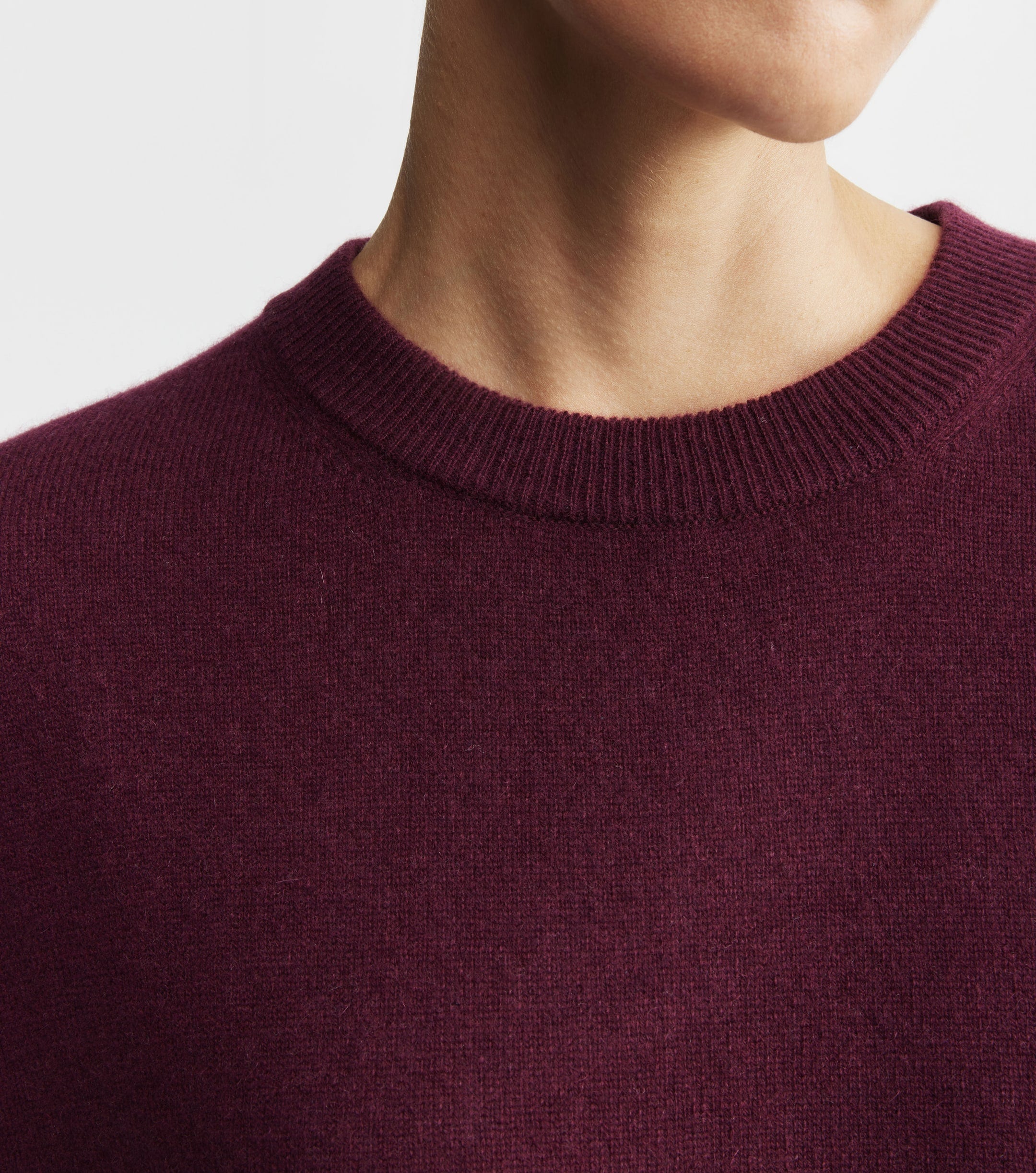Cashmere Featherweight Oversize Tee - Burgundy