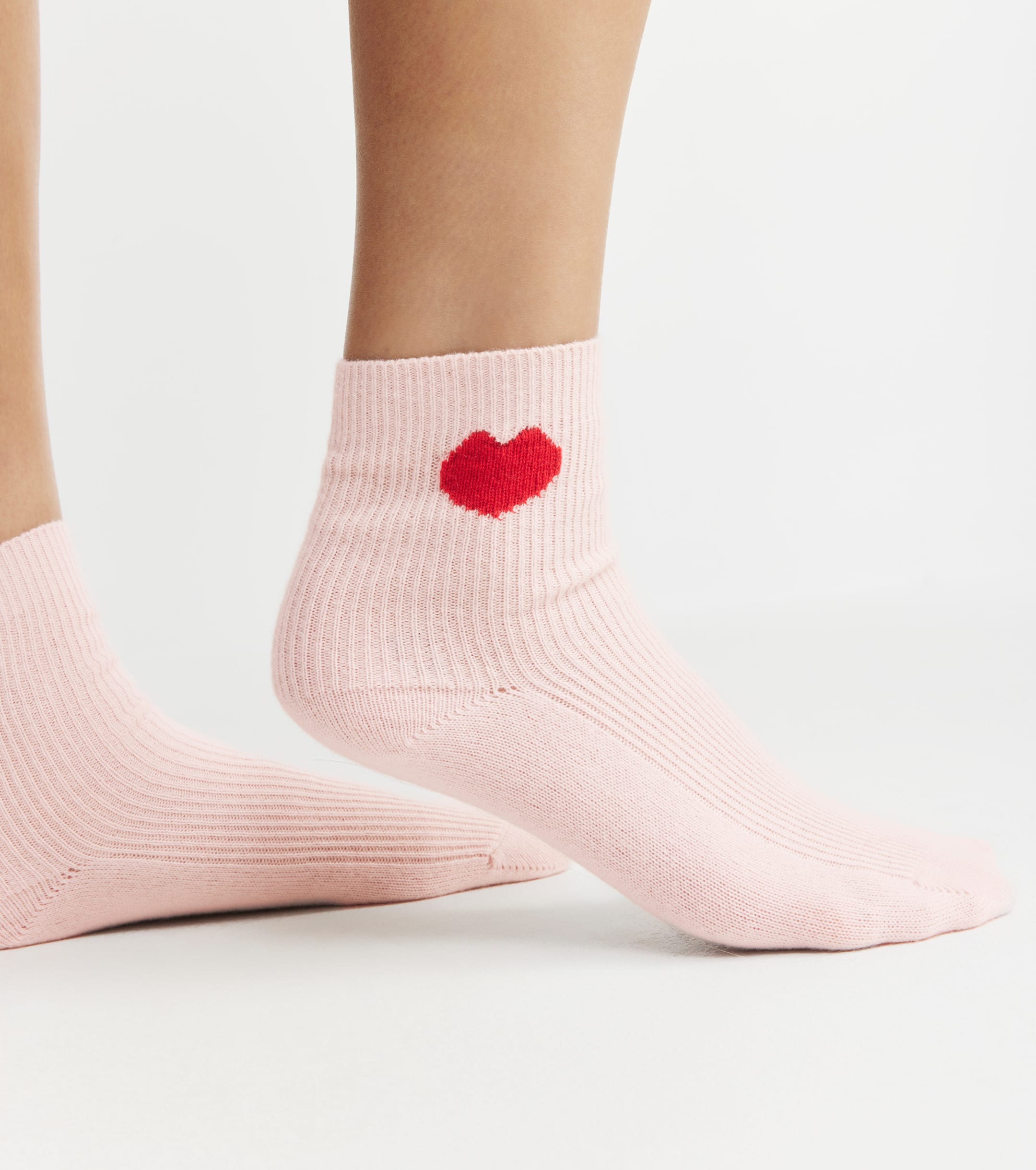 Cashmere Heart Socks - Pink/Red
