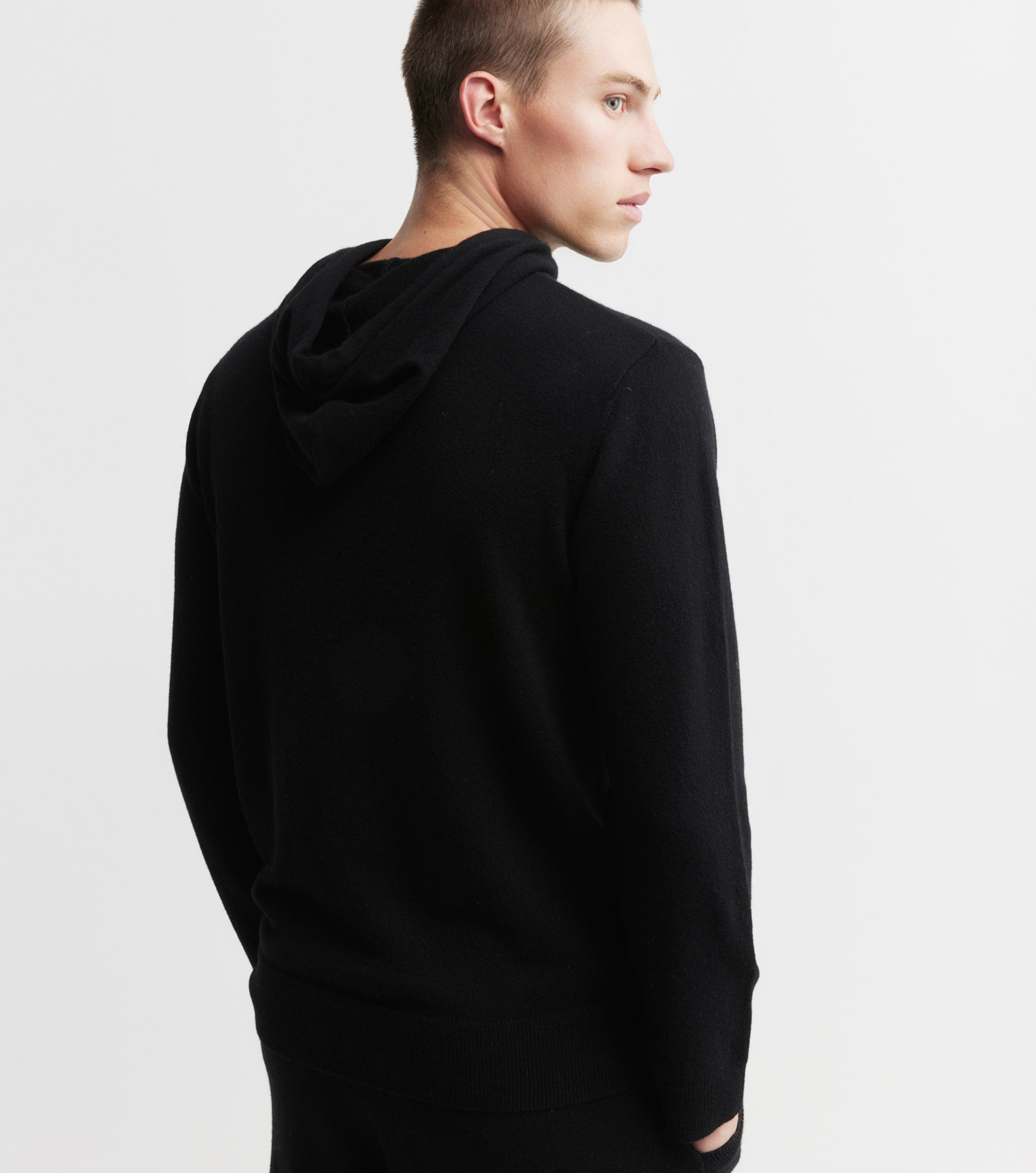 Unisex Cashmere Hoodie - Black