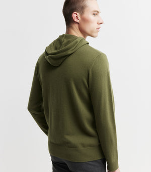 Unisex Cashmere Hoodie - Moss Green