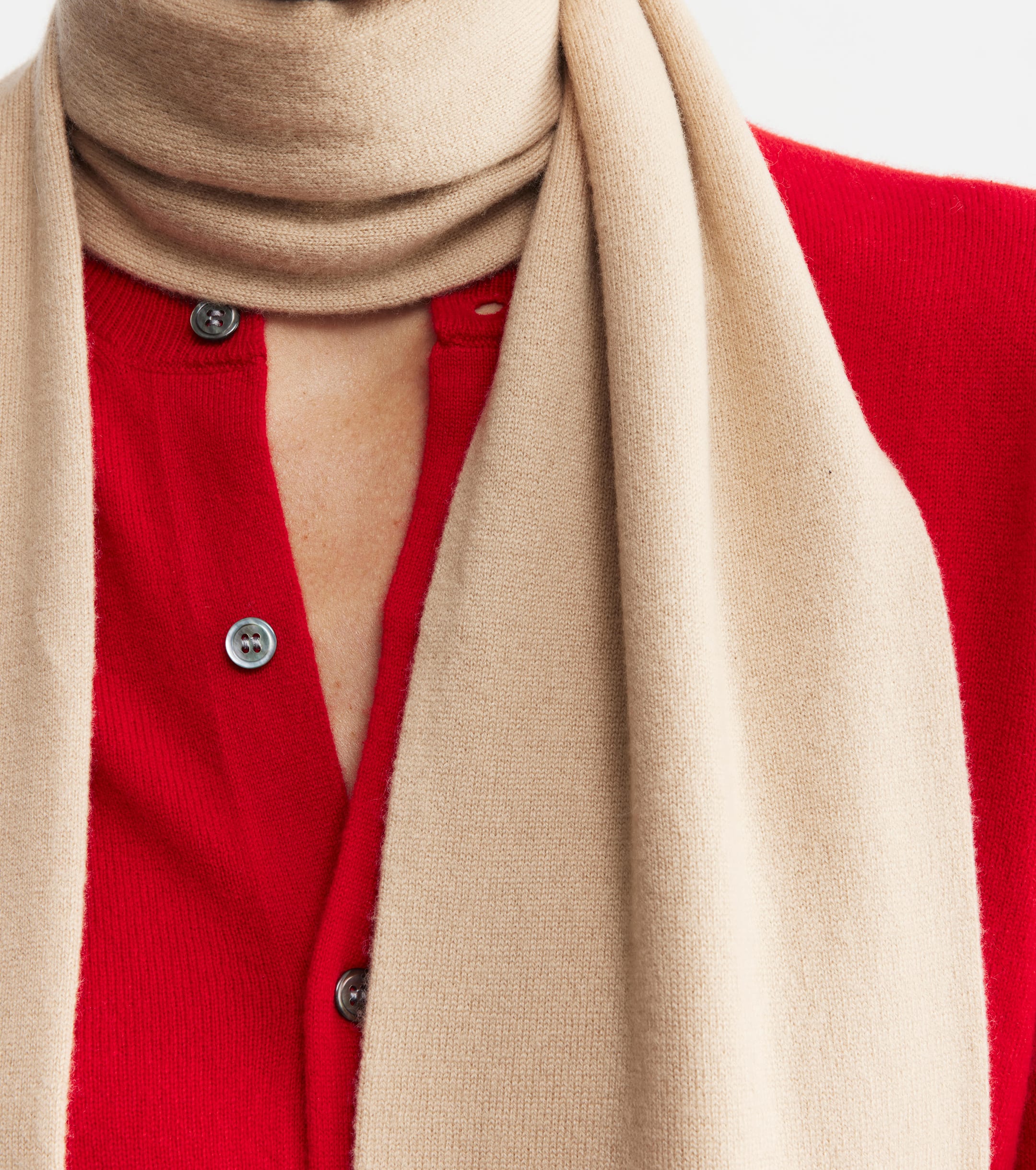Cashmere Jacquard Scarf - Camel