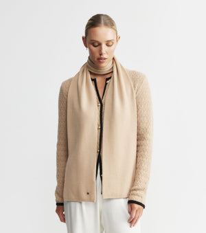 Cashmere Jacquard Scarf - Camel