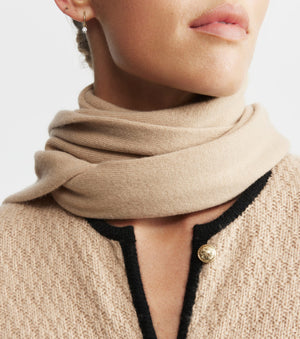 Cashmere Jacquard Scarf - Camel