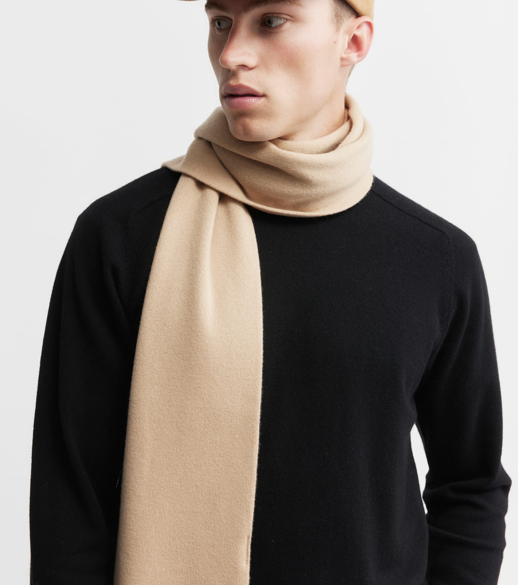 Cashmere Jacquard Scarf - Camel