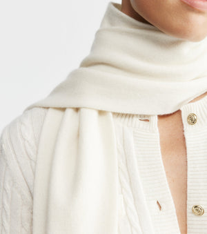 Cashmere Jacquard Scarf - Cream