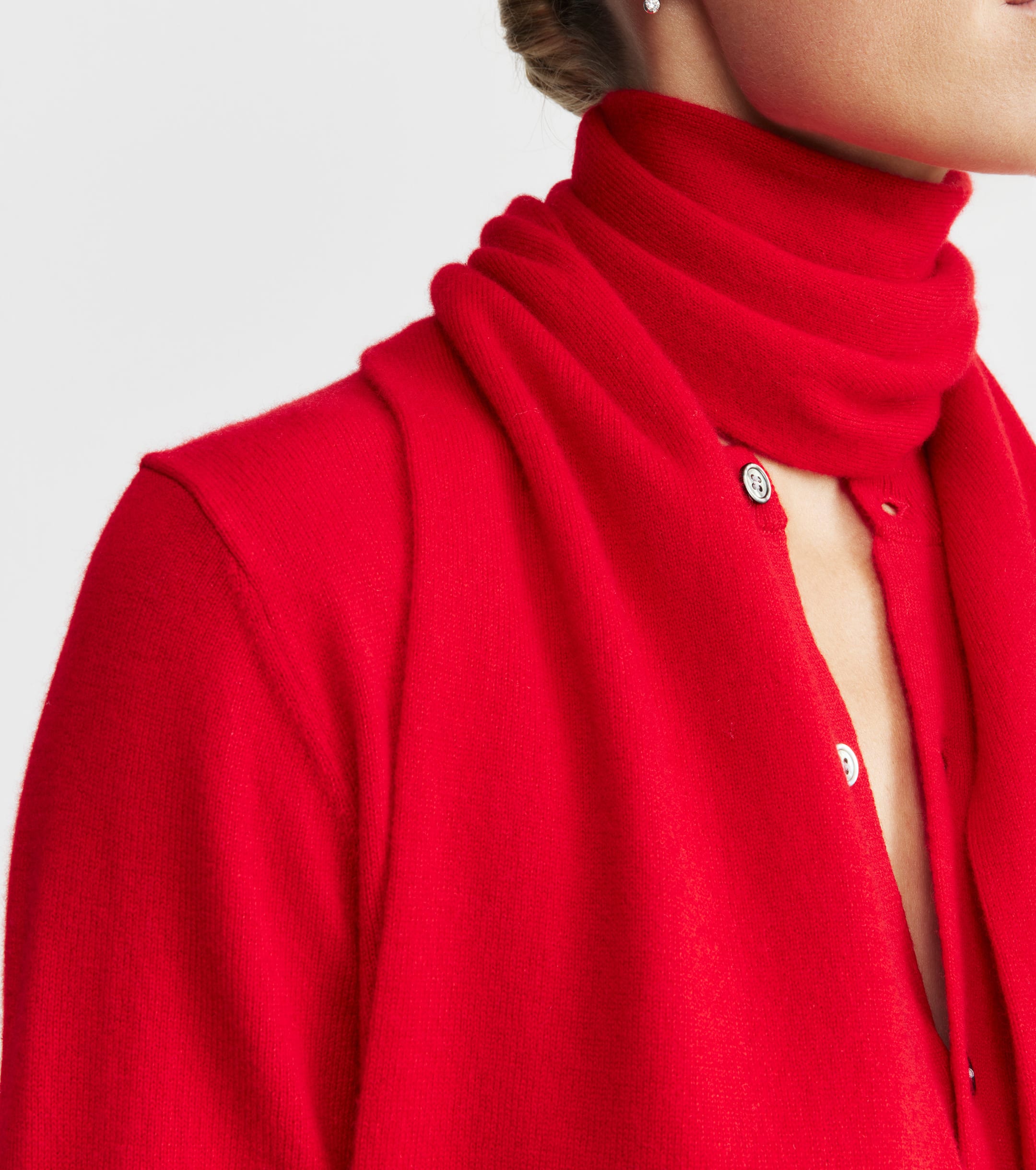 Cashmere Jacquard Scarf - Red
