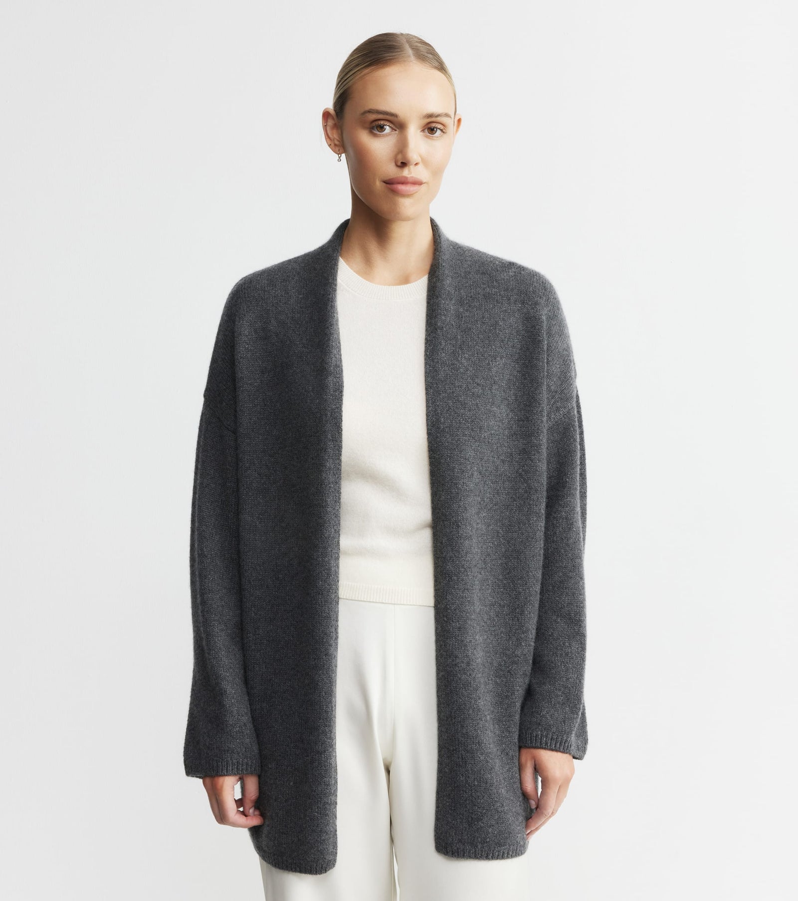 Luxe Cashmere Cardigan - Graphite